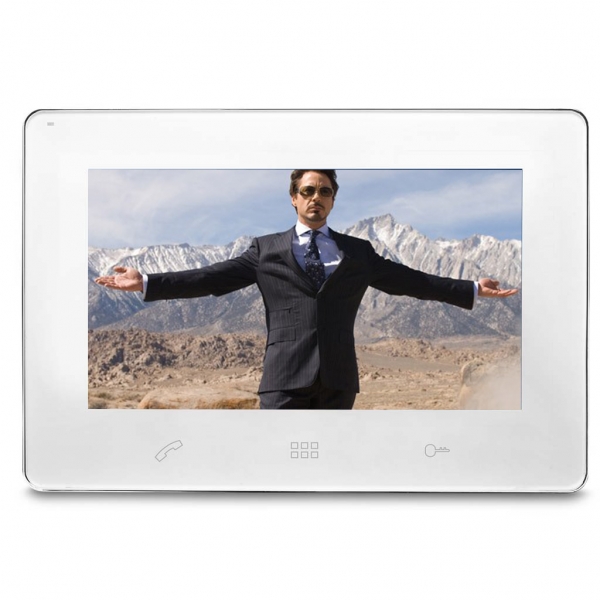 Tantos Stark (White) Монитор цветного видеодомофона, TFT LCD 9", сенсорный экран, hands-free, 2 панели, 2 камеры, microSD, 258x178x19.7мм